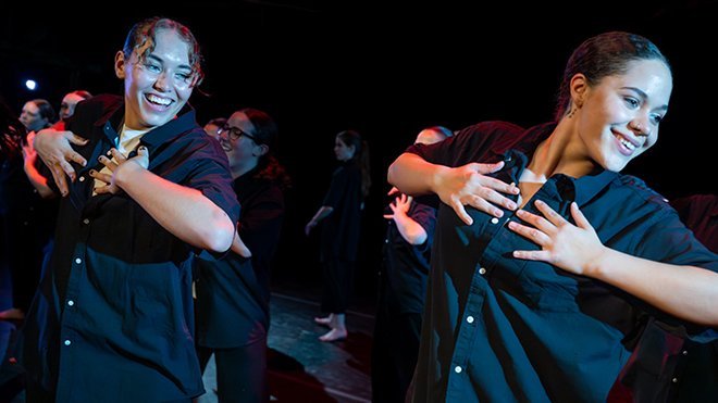 Dancers performing in concert