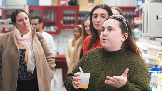 Senior Megan Harrington and sophomore Mia Sarris share insights on their collaborative research.