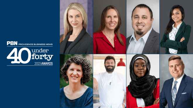 Providence Business News "40 Under Forty" RWU alumni award winners.