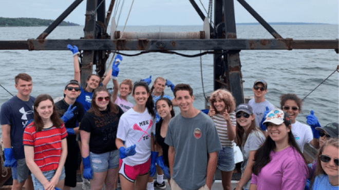 Students on boat.