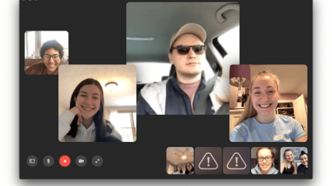 Screenshot of Zoom call.