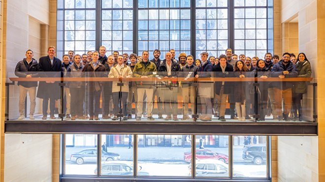 Group picture of real estate students in New York City