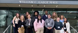 Students at senior thesis presentations