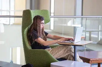 Student on computer