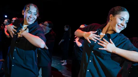 Dancers performing in concert
