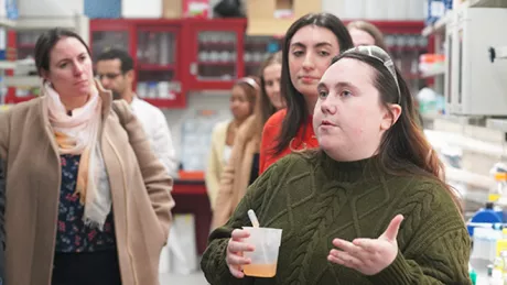 Senior Megan Harrington and sophomore Mia Sarris share insights on their collaborative research.
