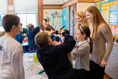 students construct small-scale wind turbine