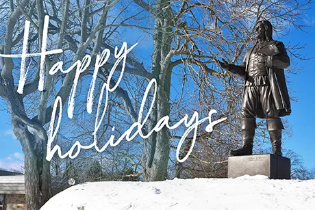 Video and image: President Miaoulis Wishes RWU Community Happy Holidays