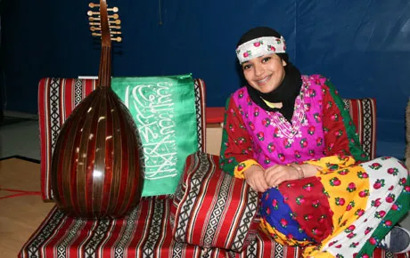 A student demonstrates her cultural heritage