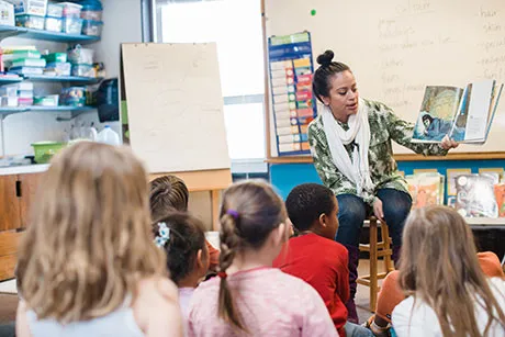 Education major conducting student teaching.