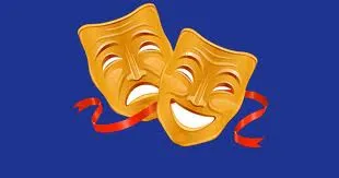 Graphic of theater masks.