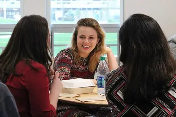 Students having a discussion.