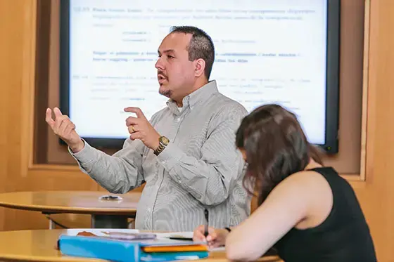 Professor teaching class.