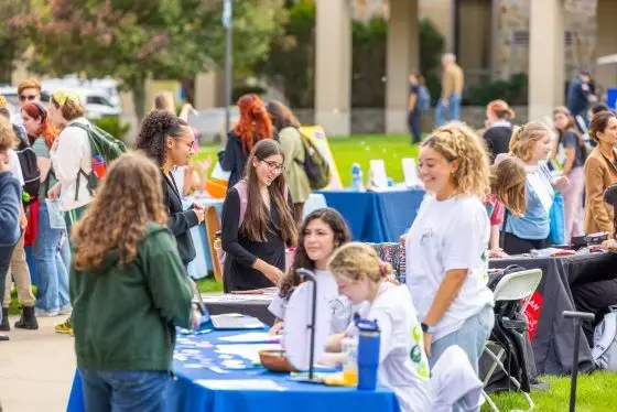 students on campus