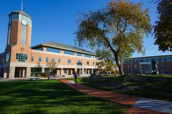 image of library and clock tower on RWU's Bristol campus