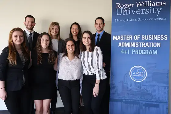 Photo of Roger Williams University MBA students