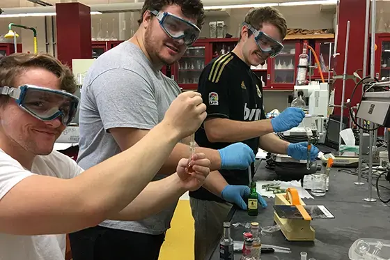 Students working in lab