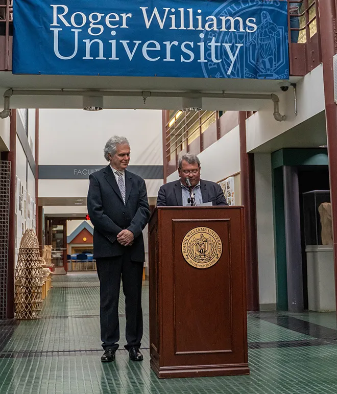 Dean White and President Miaoulis announce real estate institute