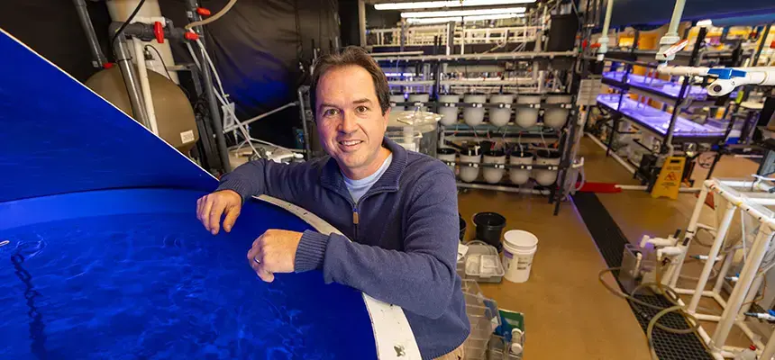 Andy Rhyne with his research