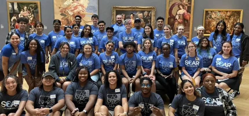 Students visit an art museum