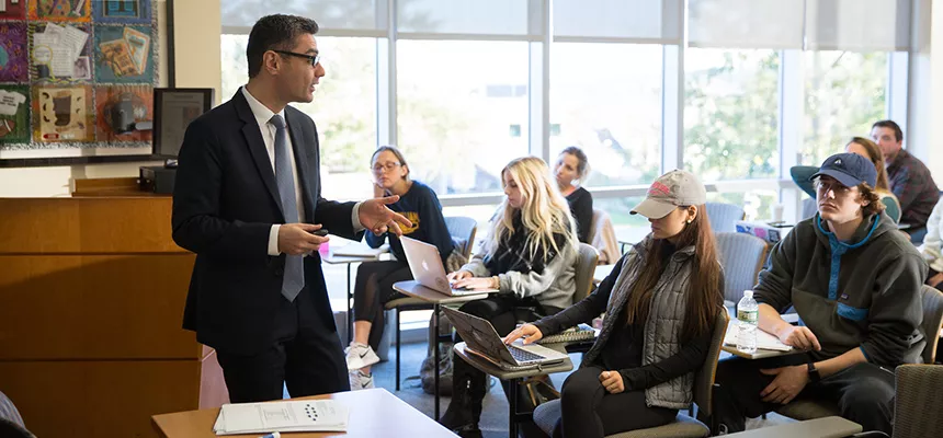 Professor teaching in classroom
