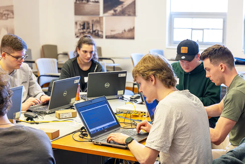 The RWU cyber team competes at NECCDC.
