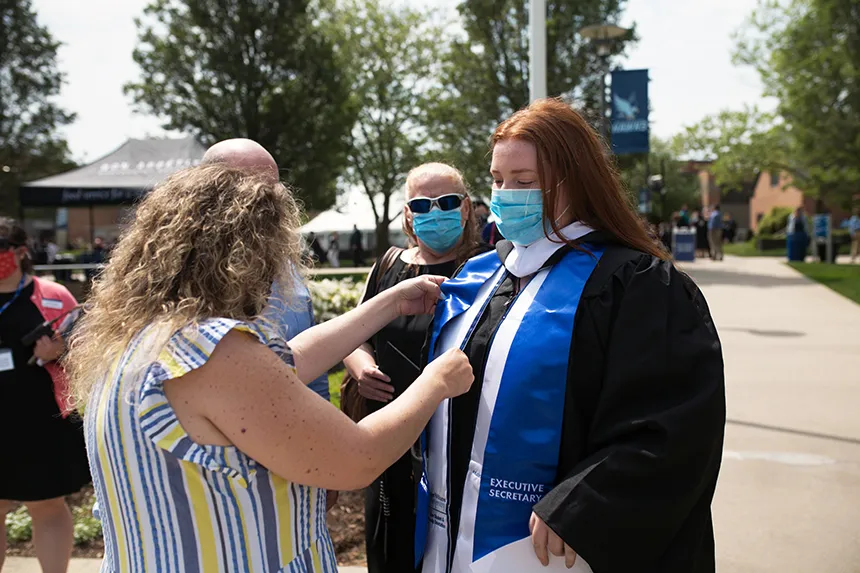 image of RWU grads on Commencement Day 2021