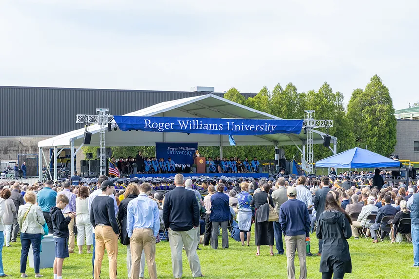 Audience watches commencement