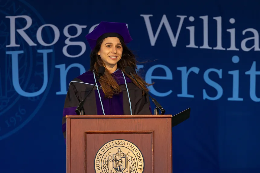 Graduate student speaker speaks