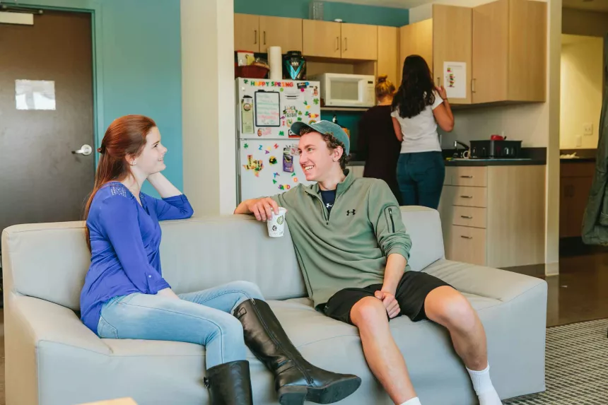 Students connecting in a common space