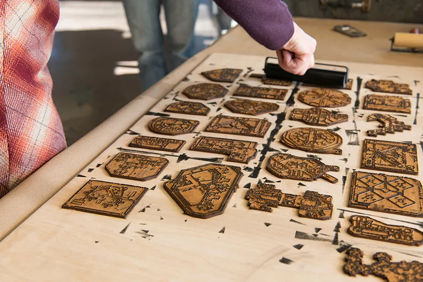 A picture of print making work
