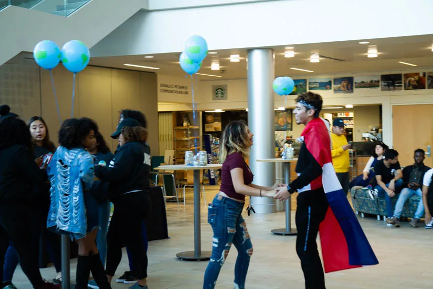 Students dancing.