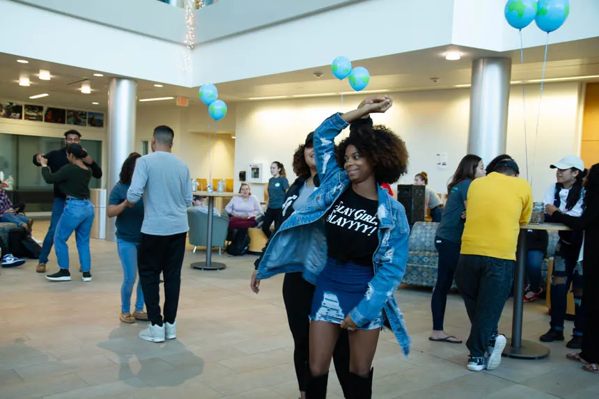 Students dancing.
