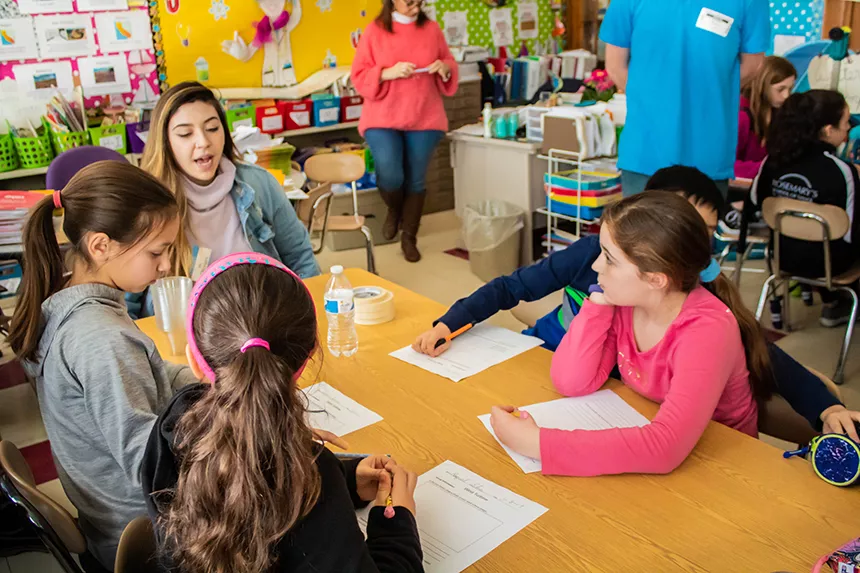 students work on worksheet