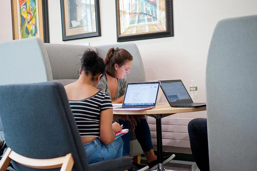 Students studying