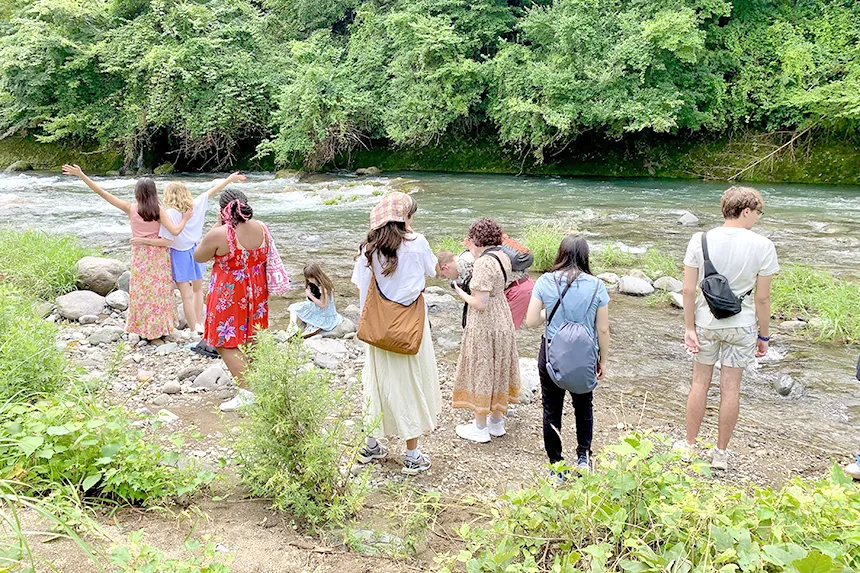 RWU students explore nature during a study abroad trip to Japan.