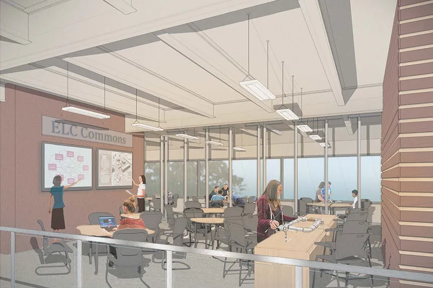 Second-floor common space.