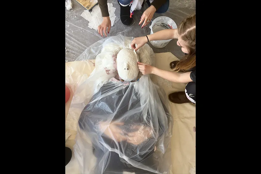 A face mask by a VARTS student