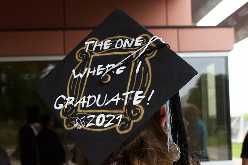 image of RWU grads on Commencement Day 2021