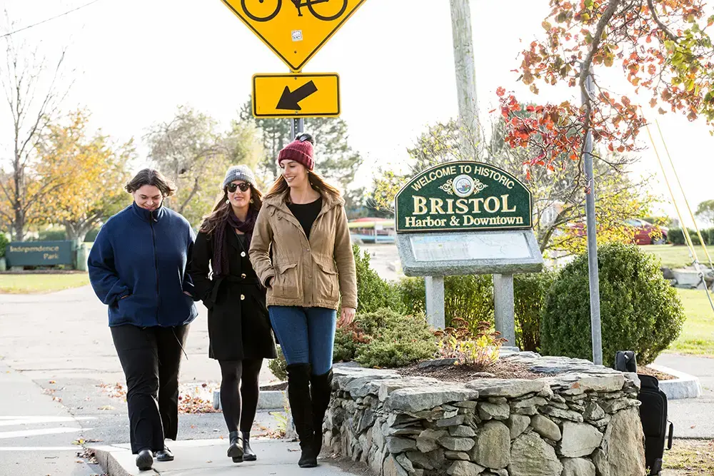 Students walk in downtown Bristol