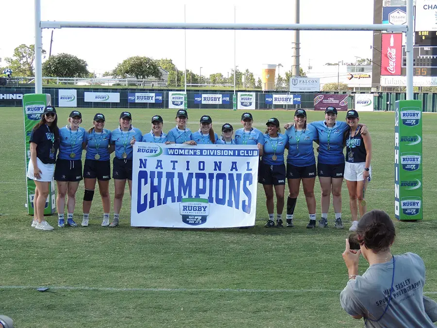 Women's rugby team celebrates championship