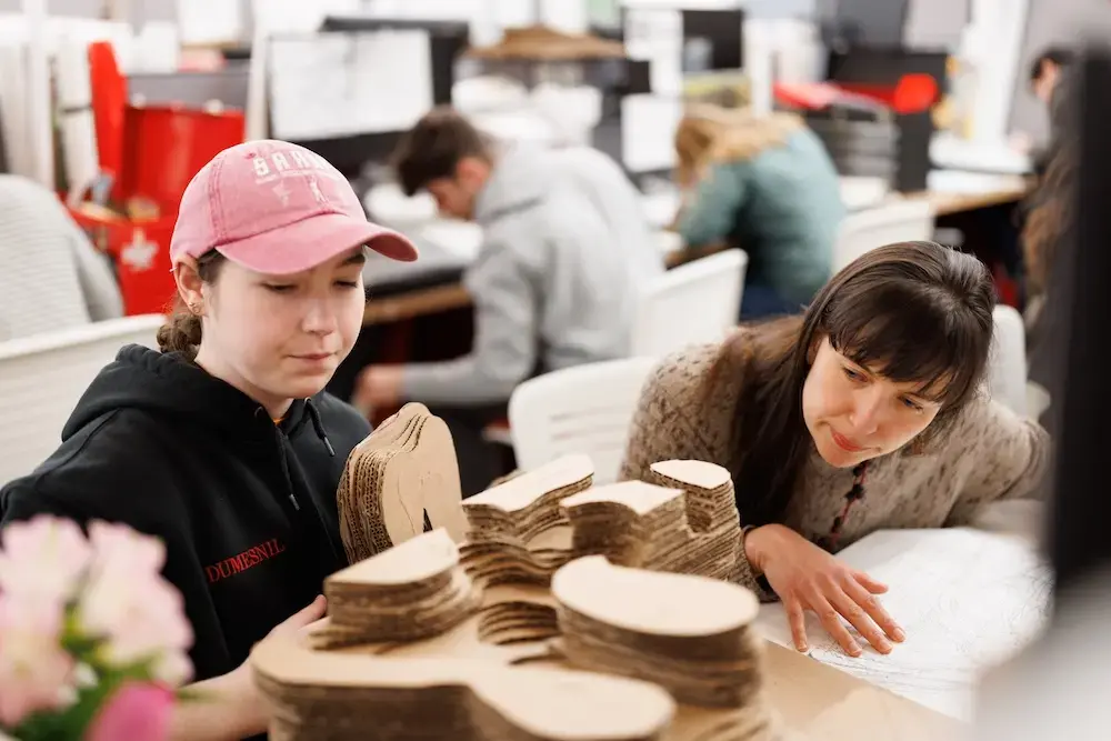 Students in the architecture studio.