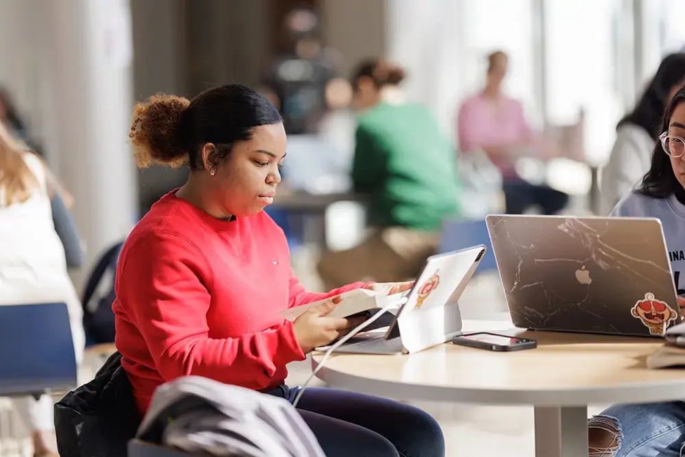 Student studying
