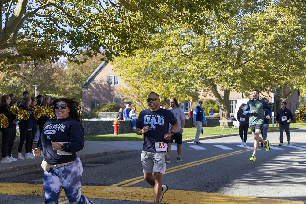 RWU parents run a race on campus