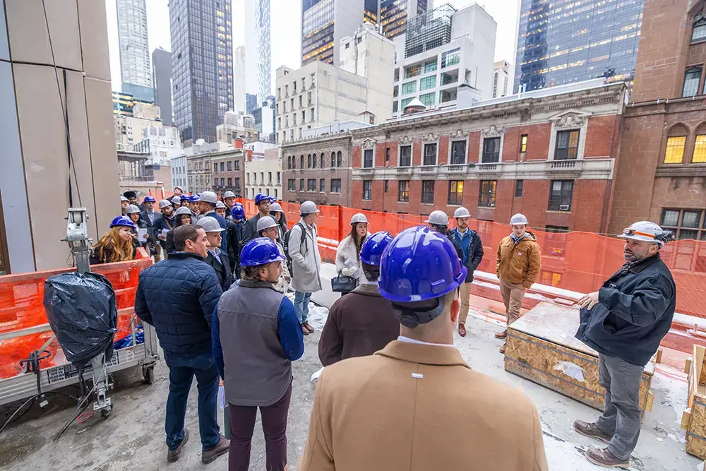 Students tour NYC building site
