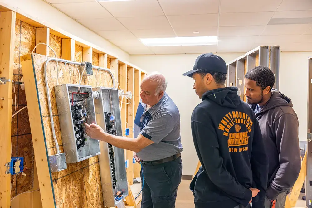 Students learn electrician skills