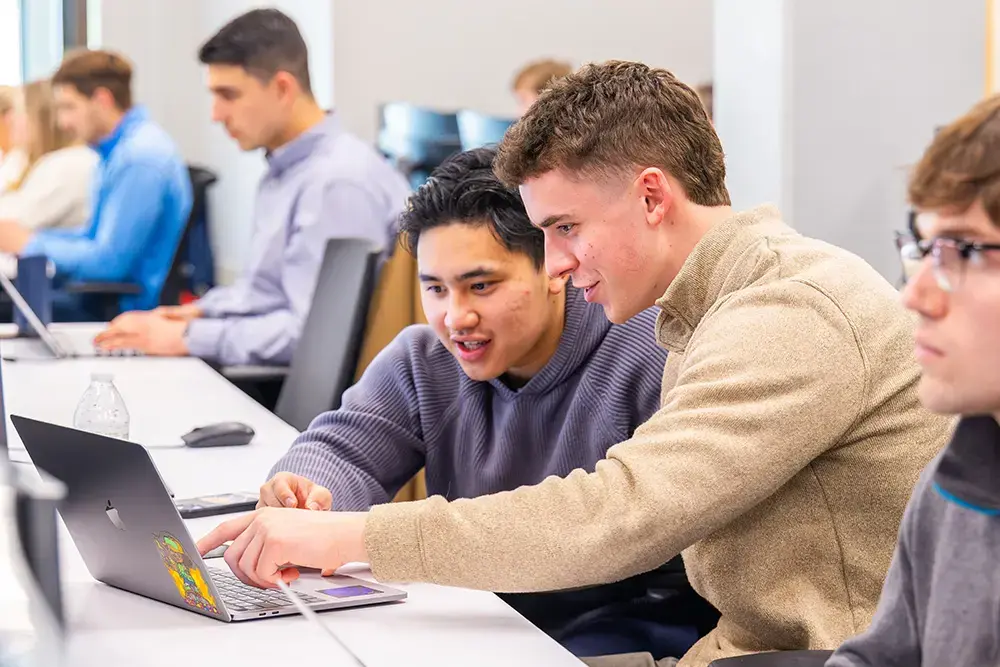 Students work together