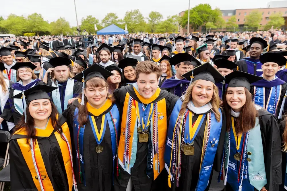 Group of graduates during the 2025 Commencement ceremony. 