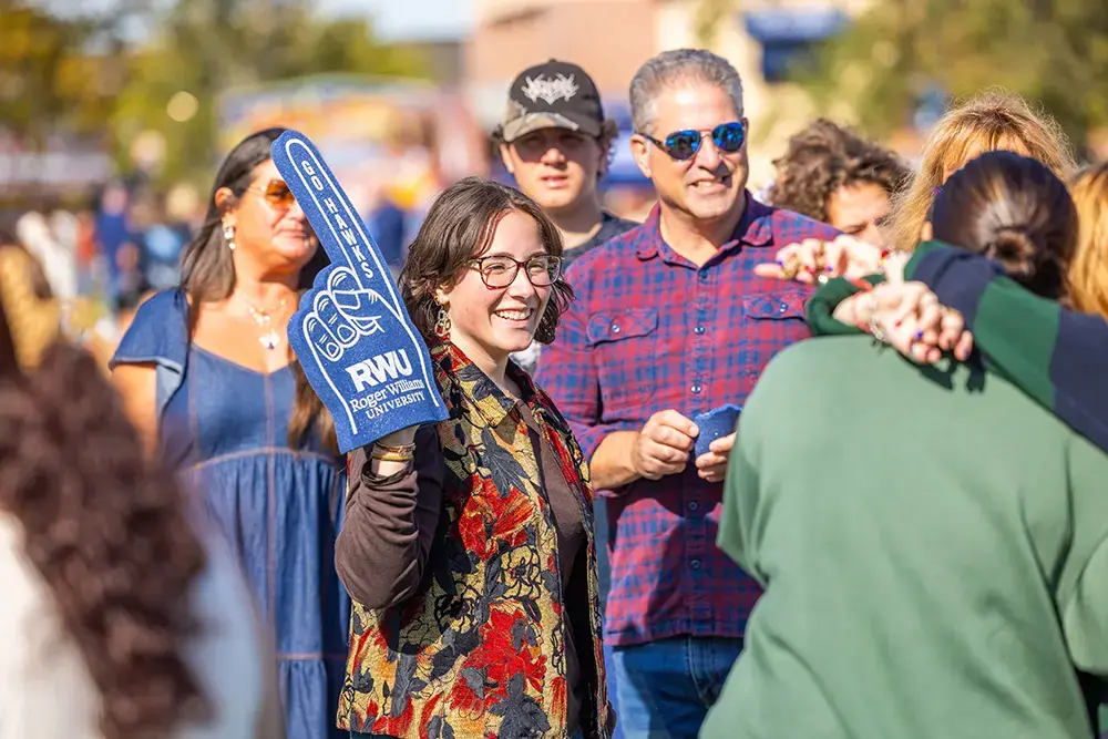 Students have fun with their families at family weekend
