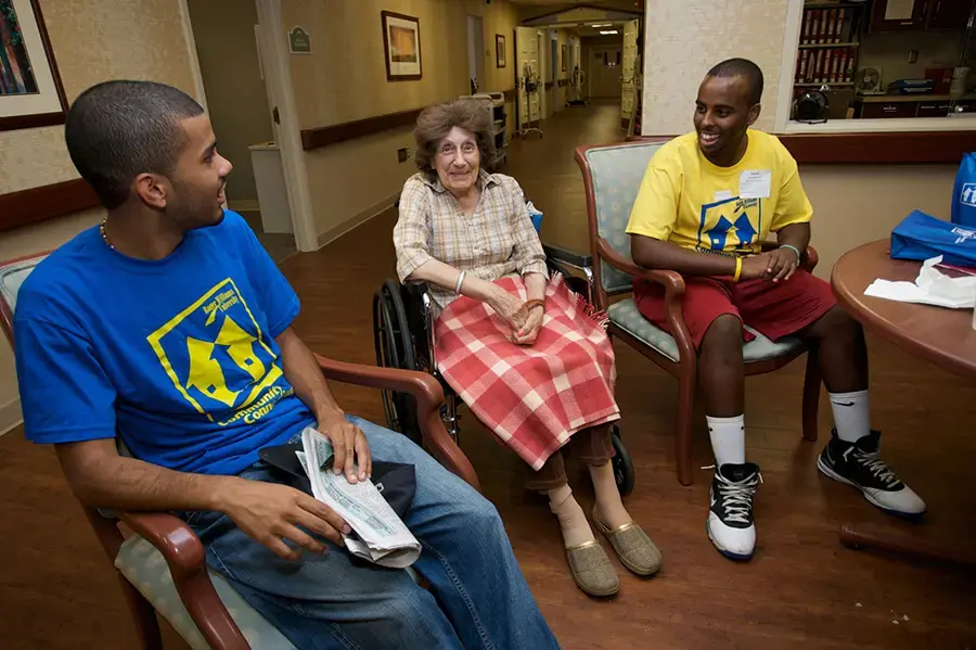 Students volunteer with older adults
